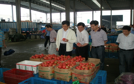 2011年6月黄冈市委常委、、、市当局常务副市长蒋唯民一行莅临蔬菜市场视察菜篮子供给工作